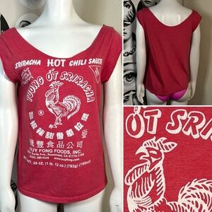 Custom Cut Sriracha Heather Red Soft Tee Shirt, Sz M 🌶️🌶️🐓